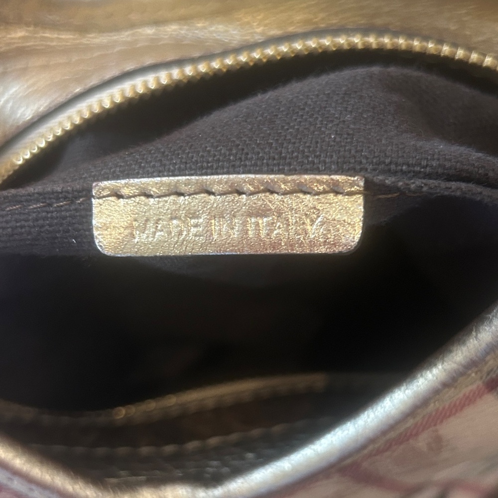 Burberry Bicolor Haymarket Check Cutout Drawstring Hobo Bag - Picture 13 of 16